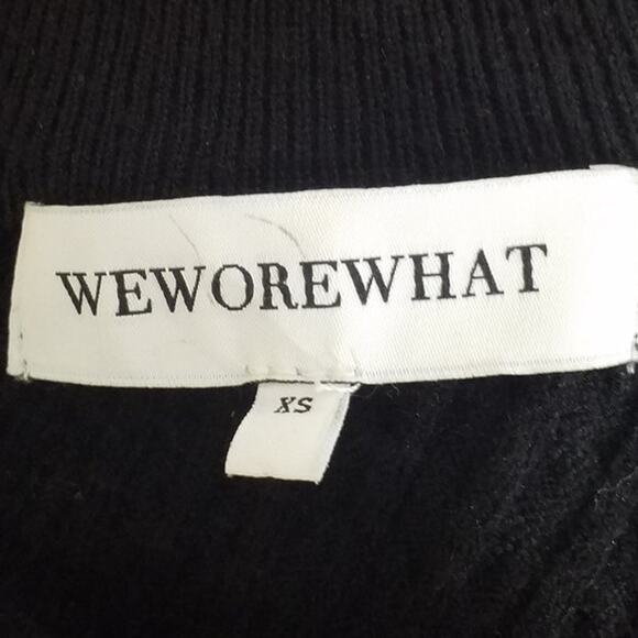 WeWoreWhat Black Mock Neck Sweater Romper XS Zip Front Long Sleeve - Picture 6 of 9